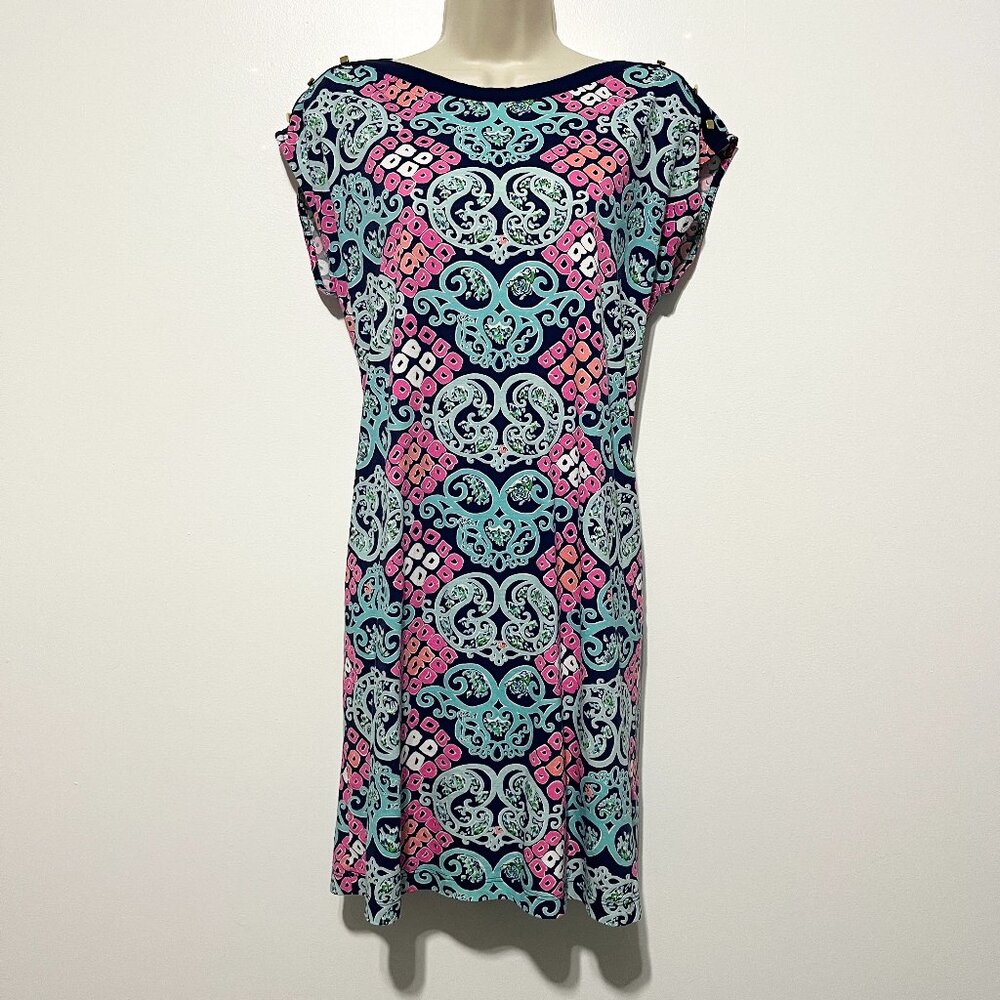 Lilly Pulitzer Womens Robyn Shift Dress M Pima Cotton Resort Summer Vacation